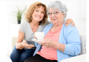 Woman and her elderly mother after Peace of Mind Planner for End of Life