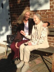 Suzanne O'Brien with a patient at end of life